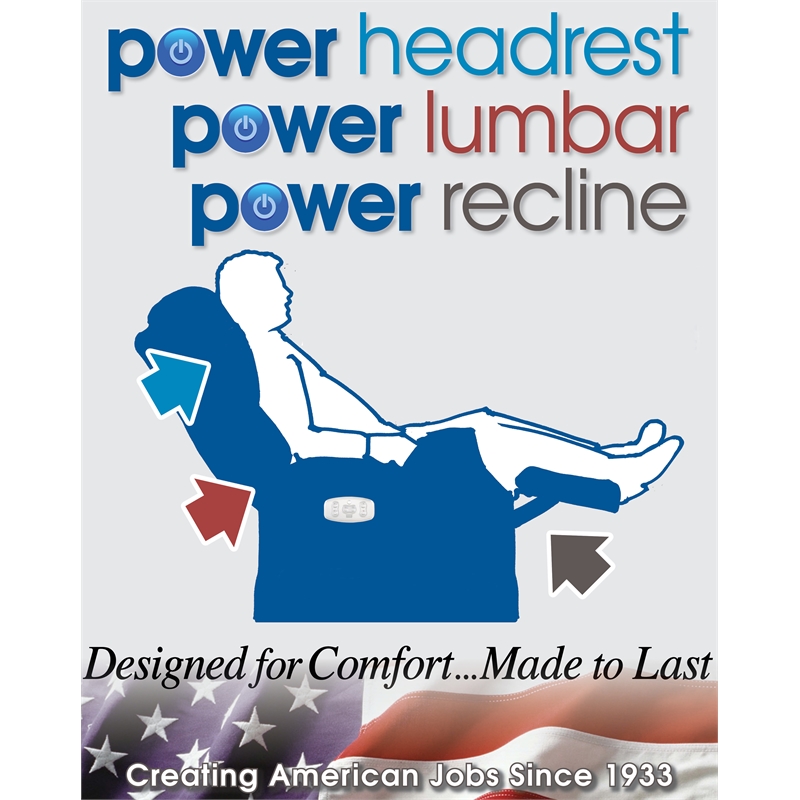 Bowery Hill Cocoa Leather Power Rocker Recliner with Therapeutic Massage
