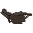 Bowery Hill Cocoa Leather Power Rocker Recliner with Therapeutic Massage