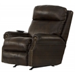 Bowery Hill Cocoa Leather Power Rocker Recliner with Therapeutic Massage
