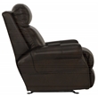 Bowery Hill Cocoa Leather Power Rocker Recliner with Therapeutic Massage
