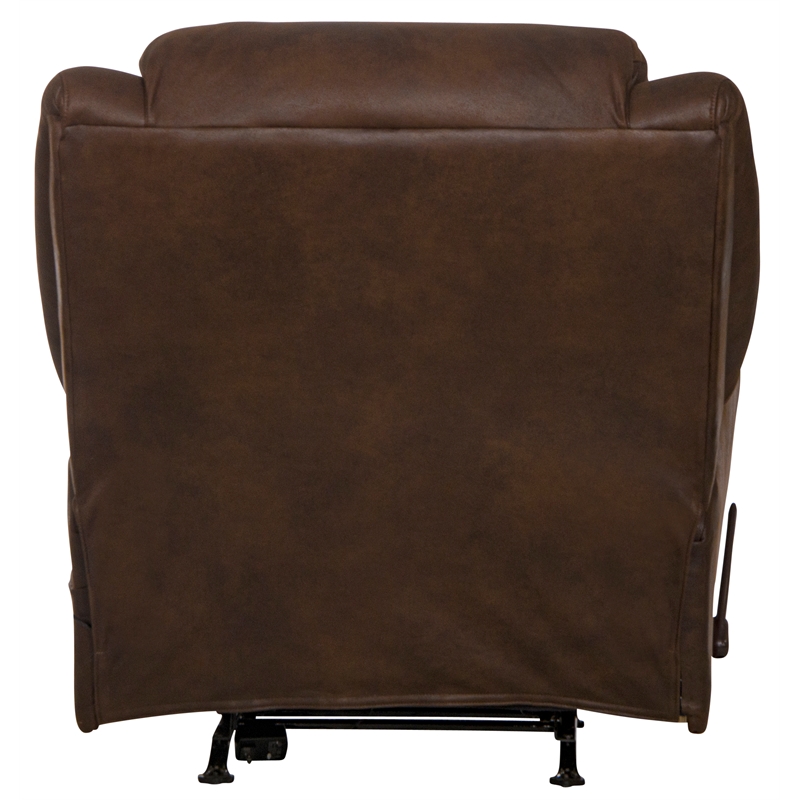Bowery Hill Rocker Recliner with Heat and Massage in Walnut Polyester Fabric