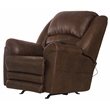 Bowery Hill Rocker Recliner with Heat and Massage in Walnut Polyester Fabric