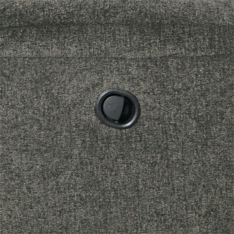 Bowery Hill Dual Reclining Sofa in Soft Charcoal Gray Polyester Fabric