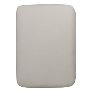 Bowery Hill Ottoman in Plush Ecru Off White Polyester Blend Fabric
