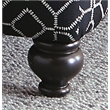 Bowery Hill 42 Inch Square Cocktail Ottoman in Black Patterned Fabric