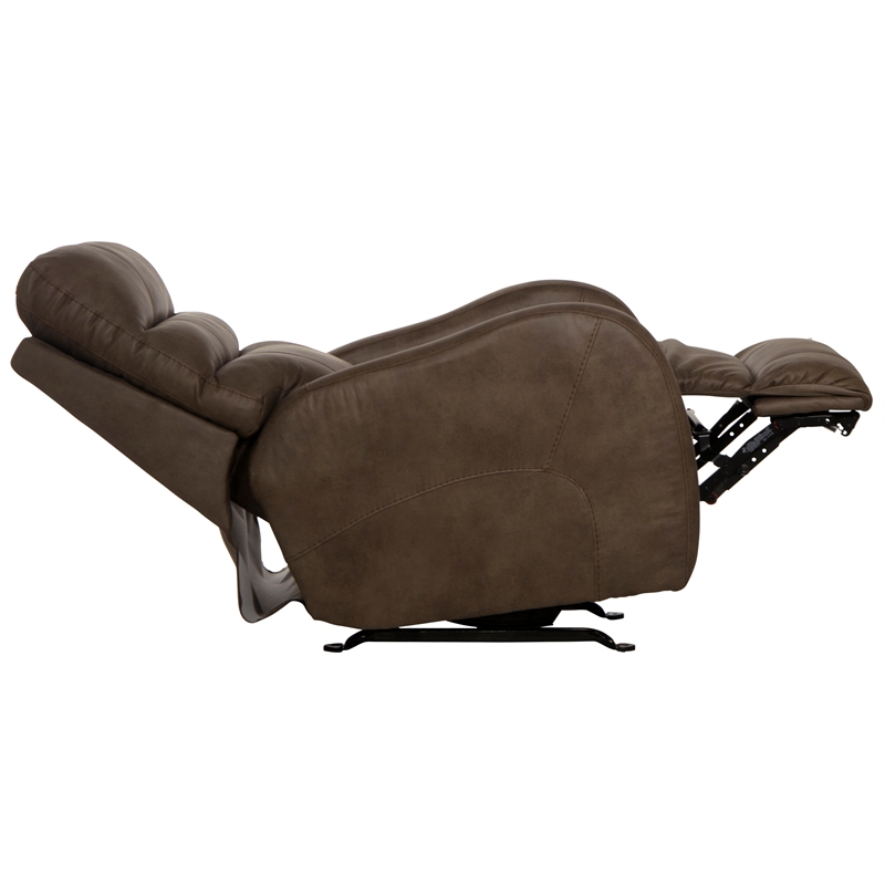 Bowery Hill Power Rocker Recliner with USB Charging Port in Brown Fabric