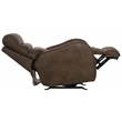 Bowery Hill Power Rocker Recliner with USB Charging Port in Brown Fabric