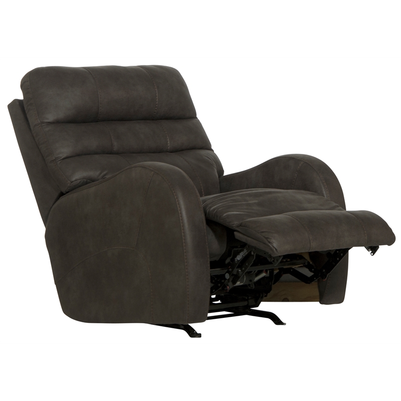 Bowery Hill Power Rocker Recliner with USB Charging Port in Gray Fabric