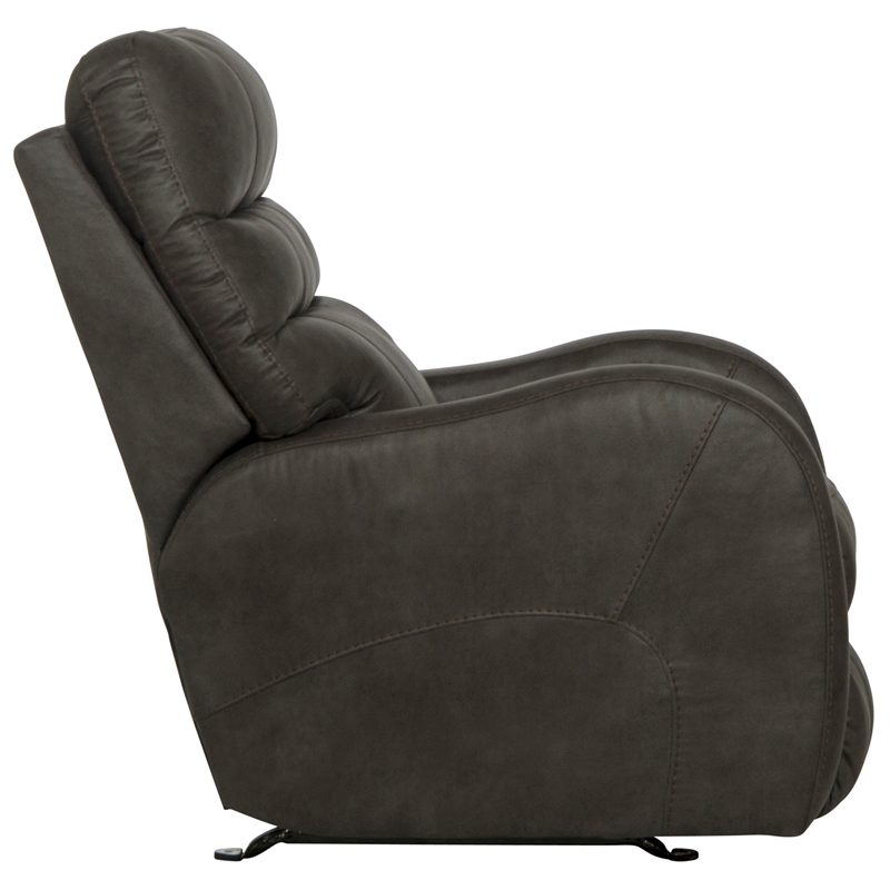 Bowery Hill Power Rocker Recliner with USB Charging Port in Gray Fabric