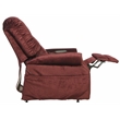 Bowery Hill Power Lift Assist Lay Flat Recliner in Red Polyester Fabric