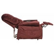 Bowery Hill Power Lift Assist Lay Flat Recliner in Red Polyester Fabric