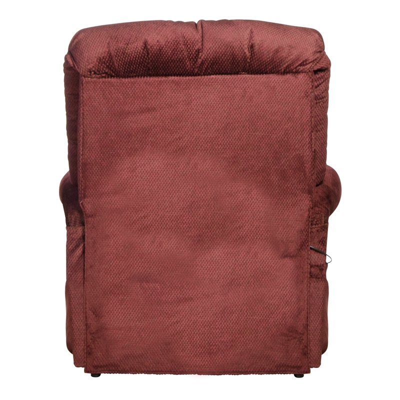 Bowery Hill Power Lift Assist Lay Flat Recliner in Red Polyester Fabric