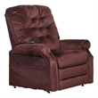 Bowery Hill Power Lift Assist Lay Flat Recliner in Red Polyester Fabric