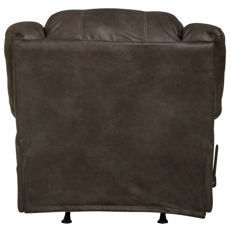 Bowery Hill Rocker Recliner with Dual Cupholders in Gray Polyester Fabric