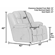 Bowery Hill Rocker Recliner with Dual Cupholders in Gray Polyester Fabric
