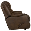 Bowery Hill Rocker Recliner with Dual Cupholders in Brown Polyester Fabric