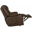 Bowery Hill Rocker Recliner with Dual Cupholders in Brown Polyester Fabric
