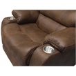 Bowery Hill Rocker Recliner with Dual Cupholders in Brown Polyester Fabric