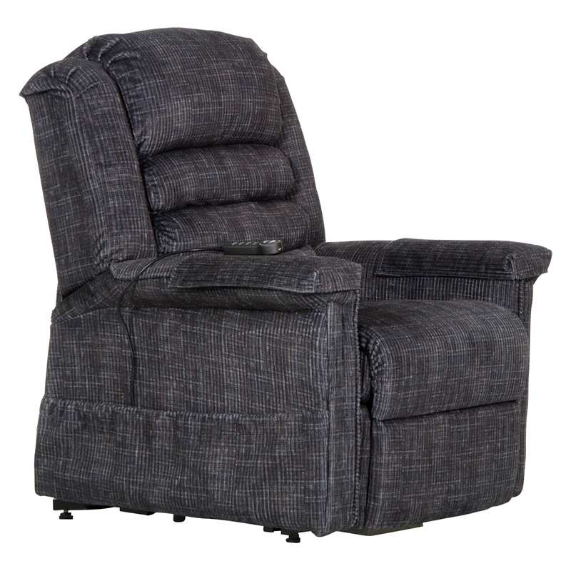 Bowery Hill Power Lift Assist Recliner in Blue Polyester Fabric