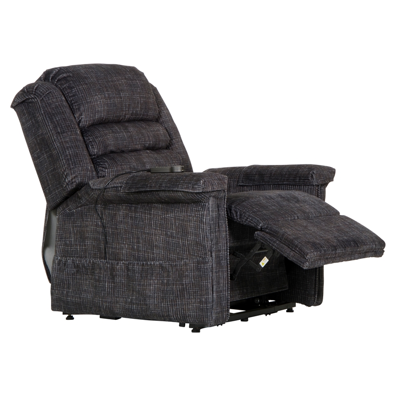 Bowery Hill Power Lift Assist Recliner in Blue Polyester Fabric