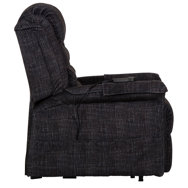 Bowery Hill Power Lift Assist Recliner in Blue Polyester Fabric