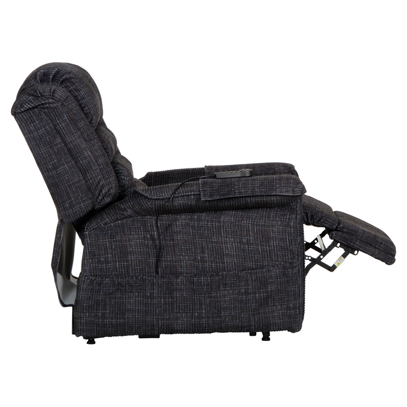 Bowery Hill Power Lift Assist Recliner in Blue Polyester Fabric