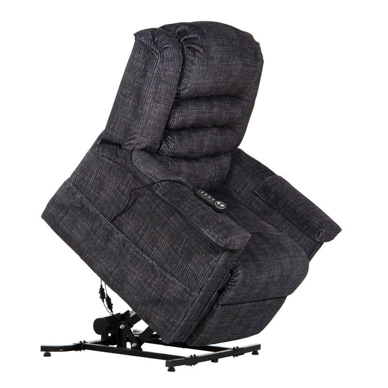 Bowery Hill Power Lift Assist Recliner in Blue Polyester Fabric