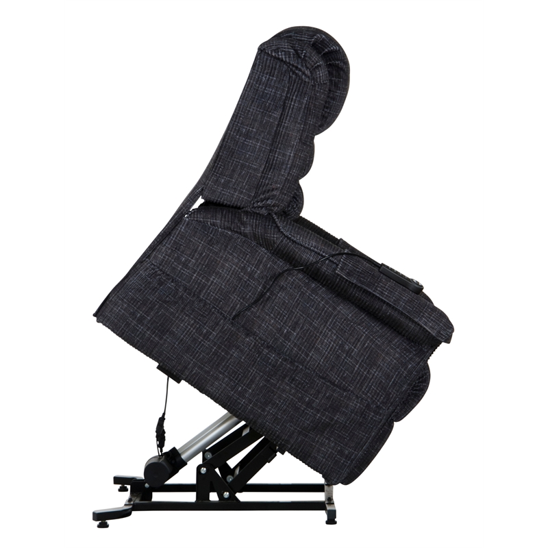 Bowery Hill Power Lift Assist Recliner in Blue Polyester Fabric