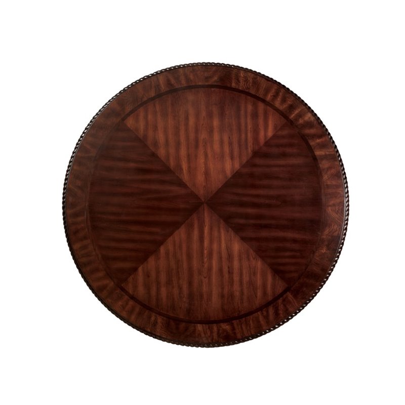 Bowery Hill Traditional Wood Pedestal Dining Table in Brown Cherry