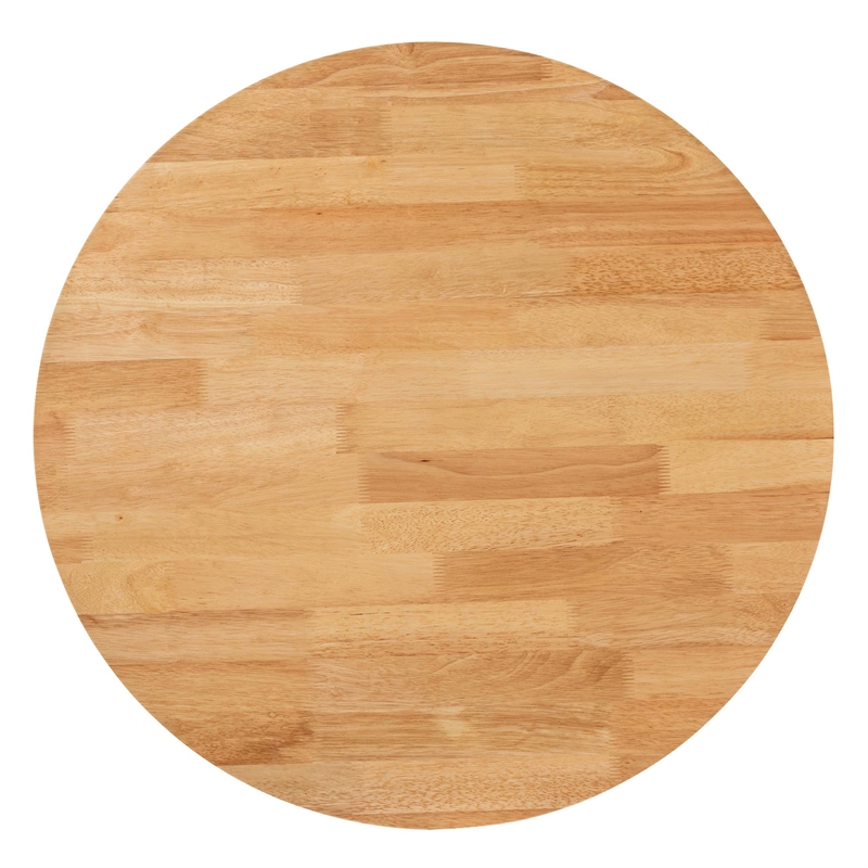 Bowery Hill Round Wood Dining Table with Splayed Legs in Brown