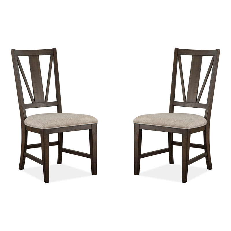 Bowery Hill Dining Side Chair with Upholstered Seat in Graphite (Set of 2)