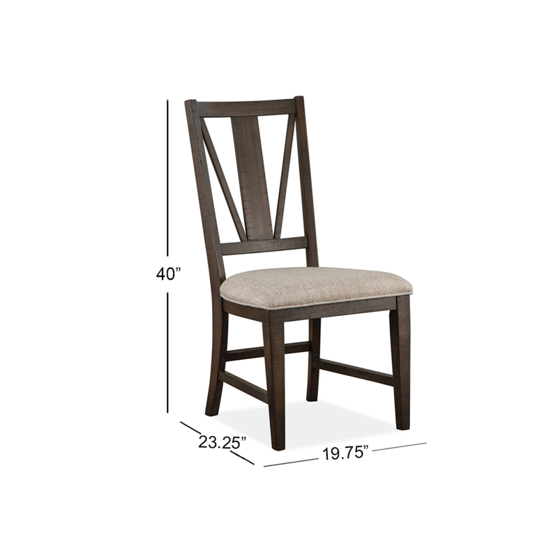 Bowery Hill Dining Side Chair with Upholstered Seat in Graphite (Set of 2)