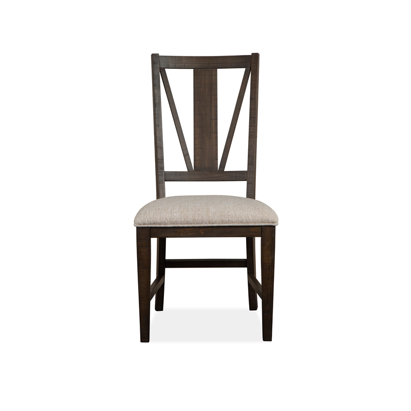Bowery Hill Dining Side Chair with Upholstered Seat in Graphite (Set of 2)