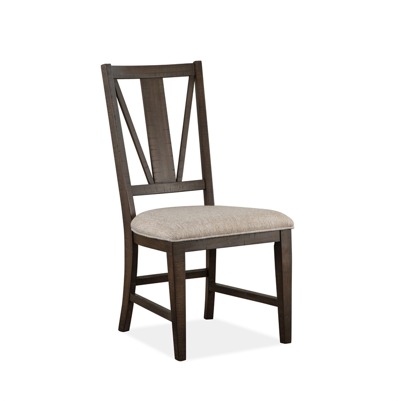 Bowery Hill Dining Side Chair with Upholstered Seat in Graphite (Set of 2)