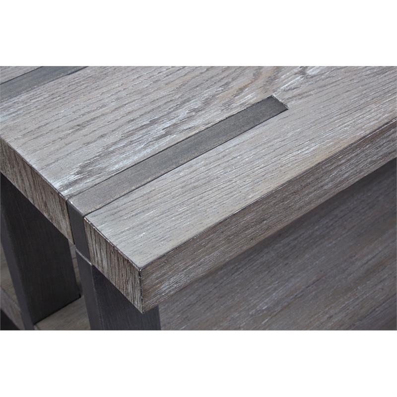 Bowery Hill Contemporary Rectangular Sofa Table in Weathered Gravel
