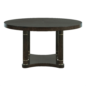 Bowery Hill 56&quot Round Dining Table in Piano Brown Eucalyptus Wood