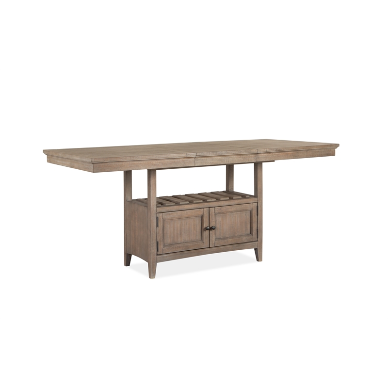 Bowery Hill Counter Dining Table in Dovetail Gray with Extension Leaf