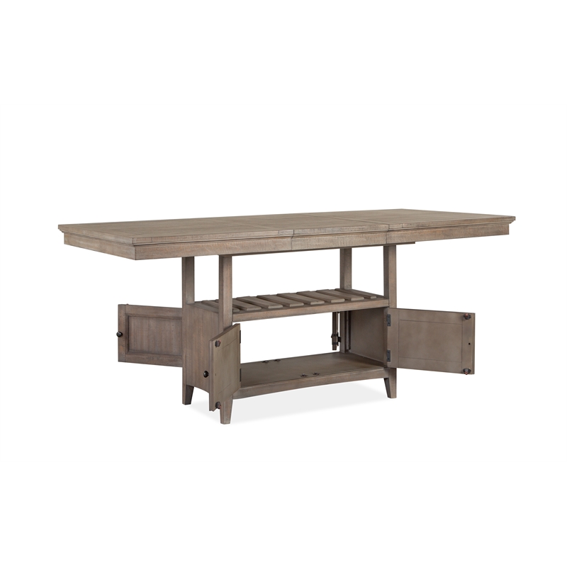 Bowery Hill Counter Dining Table in Dovetail Gray with Extension Leaf