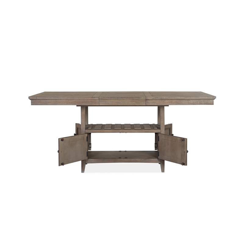 Bowery Hill Counter Dining Table in Dovetail Gray with Extension Leaf