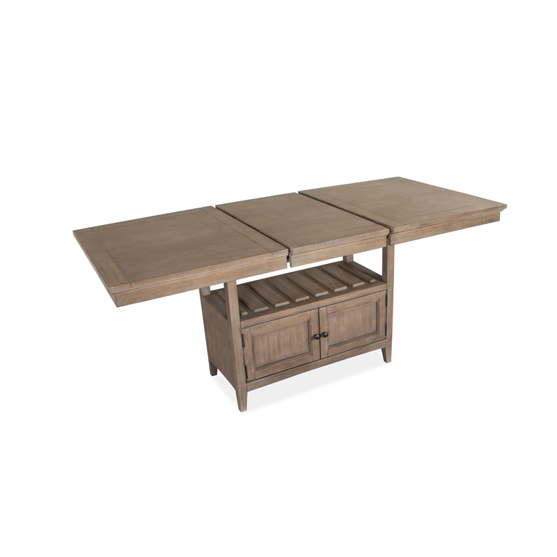 Bowery Hill Counter Dining Table in Dovetail Gray with Extension Leaf