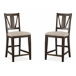 Bowery Hill Counter Chair with Upholstered Seat in Graphite Finish (Set of 2)