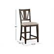 Bowery Hill Counter Chair with Upholstered Seat in Graphite Finish (Set of 2)