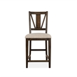 Bowery Hill Counter Chair with Upholstered Seat in Graphite Finish (Set of 2)