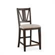 Bowery Hill Counter Chair with Upholstered Seat in Graphite Finish (Set of 2)
