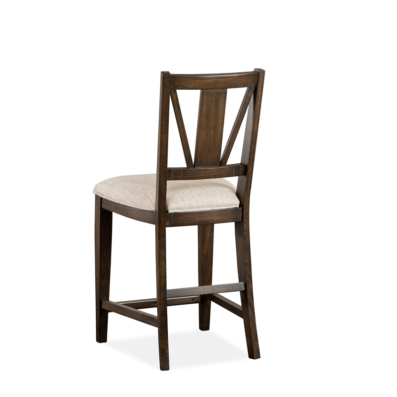 Bowery Hill Counter Chair with Upholstered Seat in Graphite Finish (Set of 2)