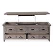 Bowery Hill Lift Top Storage Cocktail Table with Casters in Dovetail Grey
