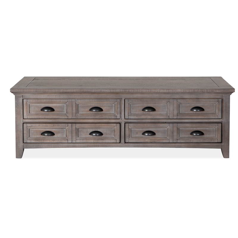 Bowery Hill Lift Top Storage Cocktail Table with Casters in Dovetail Grey