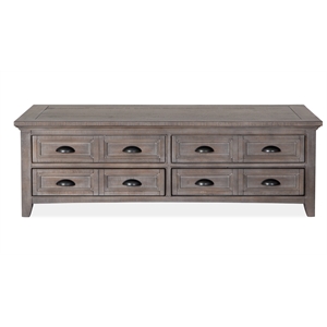 Bowery Hill Lift Top Storage Cocktail Table with Casters in Dovetail Grey