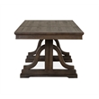 Bowery Hill Trestle Dining Table in Graphite with Extension Leaf