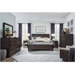 Bowery Hill Contemporary King Panel Bed in Espresso With Bolt On Rails